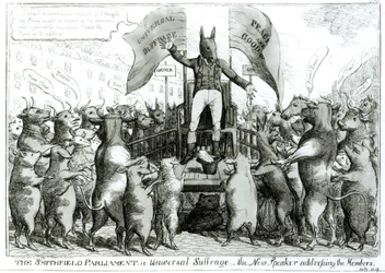 The Smithfield Parliament: Universal Suffrage, published by Thomas Tegg